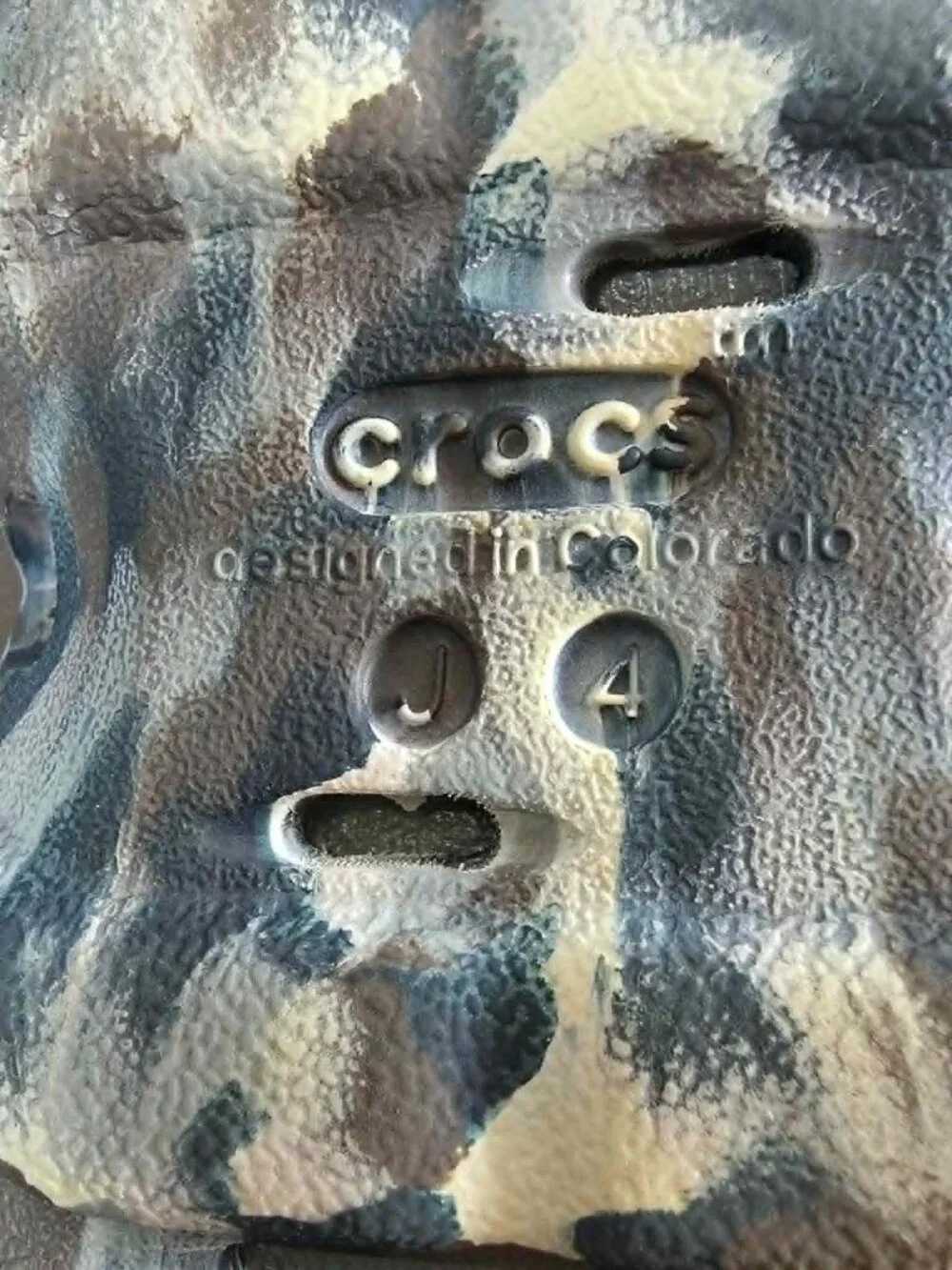 CROCS ECHO CLOG BLUE BLACK MARBLED SLIP ON SLIDE YOUTH SIZE 4 WOMEN SIZE 6